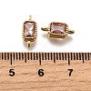 Real 18K Gold Plated Brass Micro Pave Cubic Zirconia Links Connectors ZIRC-L100-009G-06-3