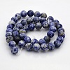Natural Blue Spot Jasper Round Bead Strands G-N0120-48-8mm-2