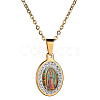 Resin Oval with Virgin Pendant Necklace with Rhinestone WG72690-02-1