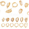 12Pcs 6 Styles Brass Micro Pave Cubic Zirconia Hoop Earring Finding KK-TA0002-57-1