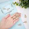 6Pcs Brass Micro Pave Cubic Zirconia Pendants KK-BBC0010-28-3