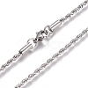 Non-Tarnish Unisex 304 Stainless Steel Rope Chain Necklaces STAS-D0002-33P-3