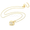 Brass Micro Pave Clear Cubic Zirconia Pendant Necklaces for Women LS-NJEW-M084-02G-03-2