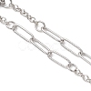 304 Stainless Steel Paperclip Chain Rolo Chain Bracelet Making AJEW-JB01498-3