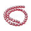 Handmade Evil Eye Lampwork Flat Round Bead Strands LAMP-L058-10mm-21-2