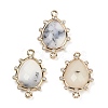 Natural White African Opal Faceted Connector Charms G-K347-07G-04-1