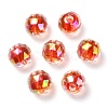 Two Tone UV Plating Rainbow Iridescent Acrylic Beads TACR-D010-06D-2