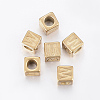 304 Stainless Steel Large Hole Letter European Beads STAS-H428-01G-W-1