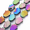 Electroplate Natural Freshwater Shell Beads Strands SHEL-N027-06-1