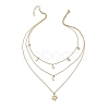 Brass 3 Layer Necklaces for Women NJEW-JN04734-02-4