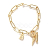 Letter B Brass Micro Pave Clear Cubic Zirconia Cable Chain Bracelets for Women BJEW-L696-112G-1