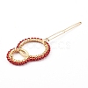 Alloy Hollow Geometric Gemstone Beads Hair Barrettes PHAR-JH00075-01-2