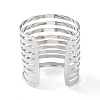 Rack Plating Brass Hollow Out Wide Wire Cuff Bangles for Women BJEW-D032-05P-3