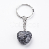 Natural Snowflake Obsidian Keychain KEYC-F019-02A-2