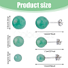 3 Pairs 3 Styles Natural Green Aventurine Round Stud Earrings with 925 Sterling Silver Pins EJEW-FI0002-16-2