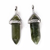 Natural Green Chinese Southern Jade Pointed Pendants G-K329-59P-2