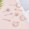 12Pcs 6 Styles Iron Rhinestone Hair Clips PHAR-HS0001-02-5