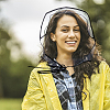 10Pcs 2 Colors Plastic Black and White Rain Bonnets AJEW-CP0007-88-6