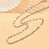 Two Tone 2MM 304 Stainless Steel Oval Link Chain Necklaces NJEW-D328-02GP-3
