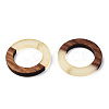 Walnut Wood & Luminous Glow in the Dark Resin Pendants RESI-N039-78-3