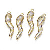 Brass Micro Pave Clear Cubic Zirconia Pendants ZIRC-S068-054-NF-1