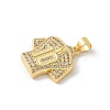 Brass Micro Pave Cubic Zirconia Pendants KK-P294-14G-2