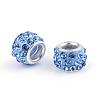 Polymer Clay Rhinestone European Beads CPDL-T001-22-1