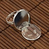 18mm Clear Domed Glass Cabochon Cover and Brass Pad Ring Bases for DIY Portrait Ring Making DIY-X0130-S-3