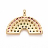 Rack Plating Brass Micro Pave Colorful Cubic Zirconia Pendants KK-M229-20G-2