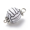 Acrylic Basketball Connector Charms PALLOY-JF01869-02-5
