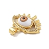 Brass Micro Pave Cubic Zirconia Pendants KK-B059-41G-A-3