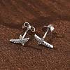 925 Sterling Silver Clear Cubic Zirconia Stud Earrings EJEW-Q032-01D-P-2