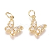 Brass Micro Pave Cubic Zirconia Pendants ZIRC-G168-34G-1