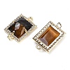 Natural Tiger Eye Faceted Rectangle Links G-I375-07G-10-2