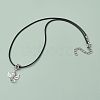 Glass Seed Beads & Glass Pearl Angel Pendant Necklaces NJEW-MZ00056-01-4