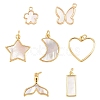 2Pcs Natural Shell Heart Pendants KK-YW0003-73-2