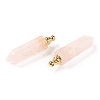 Faceted Natural Rose Quartz Pointed Pendants G-H252-F06-2
