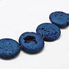 Electroplated Natural Druzy Geode Crystal Beads Strands G-N0251-30mm-04-3