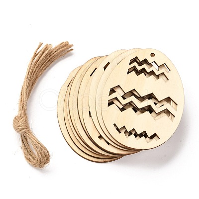 DIY Egg Shape Handmade Hollow Out Graffiti Wood WOOD-G007-01G-1