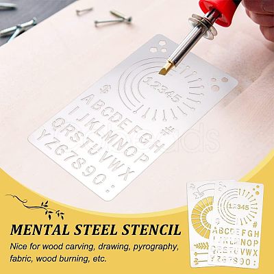 Fingerinspire 2Pcs 2 Style Custom 304 Stainless Steel Cutting Dies Stencils DIY-FG0001-92-1