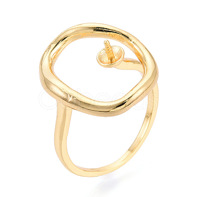 Oval Brass Cup Peg Ring Settings LS-KK-N274-38G-1