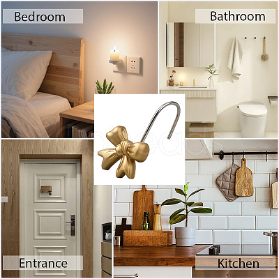 12Pcs Resin with Iron Hook for Bath Curtain FIND-CN0002-31-1