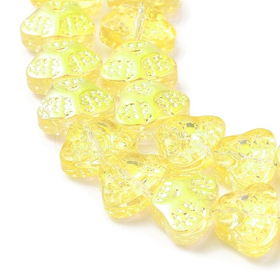 Transparent Electroplate Glass Beads Strands EGLA-F158-HP01-A-1