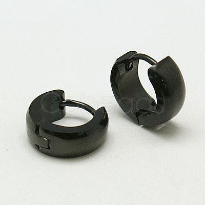 Personalized Unisex 304 Stainless Steel Huggie Hoop Earrings EJEW-G120-38D-1