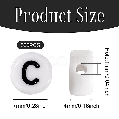 500Pcs Acrylic Beads SACR-TA0001-55C-1