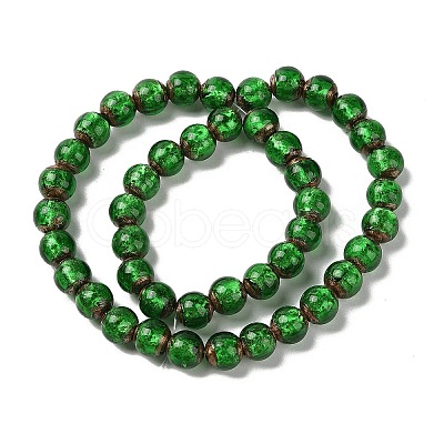 Handmade Gold Sand Lampwork Beads Strands LAMP-P062-01D-1