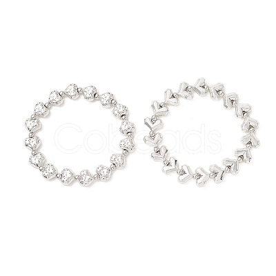 2Pcs 2 Styles Alloy & Electroplate Non-magnetic Synthetic Hematite Beaded Stretch Bracelets for Women BJEW-JB13373-1