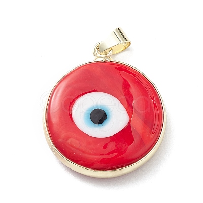 Handmade Evil Eye Lampwork Pendants LAMP-F031-03G-1