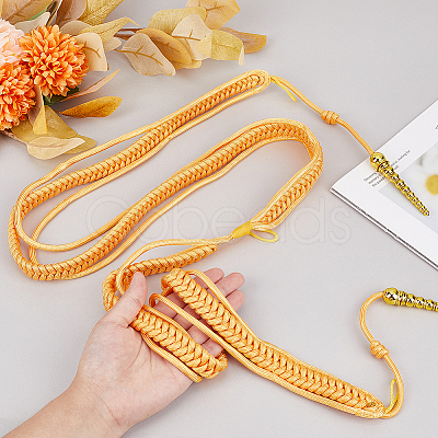 Polyester Fiber Army Shoulder Aiguillette Gold Wire Cord AJEW-WH0475-97A-1