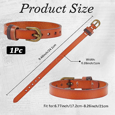 Cattlehide Adjustable Bracelets for Men Women BJEW-WH20001-06A-1